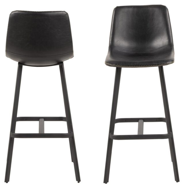 Barkruk Oregon 8211 Pu Vintage Zwart 8211 Metaal Minimale Bestelling 2 Stuks