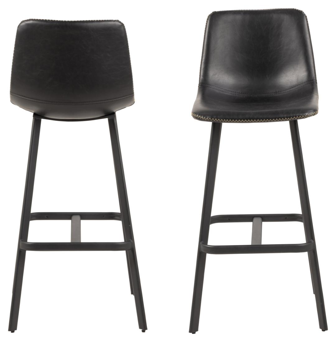 Barkruk Oregon 8211 Pu Vintage Zwart 8211 Metaal Minimale Bestelling 2 Stuks