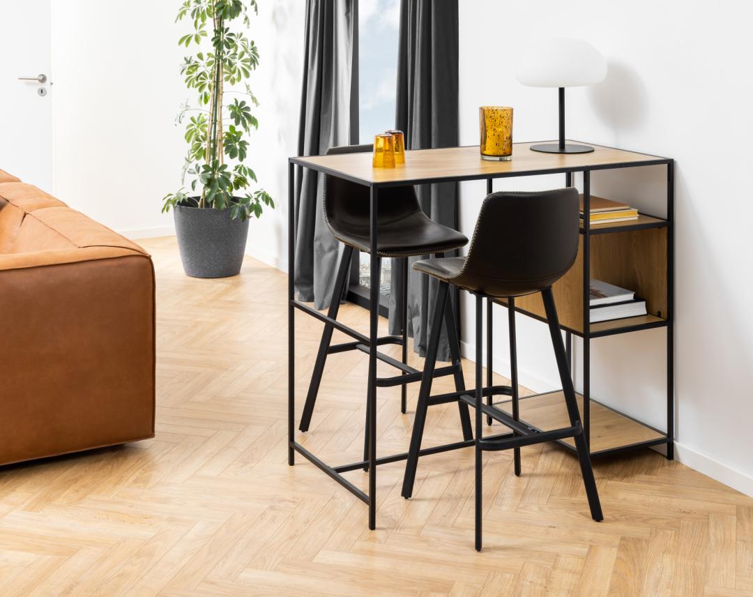 Barkruk Oregon 8211 Pu Vintage Zwart 8211 Metaal Minimale Bestelling 2 Stuks