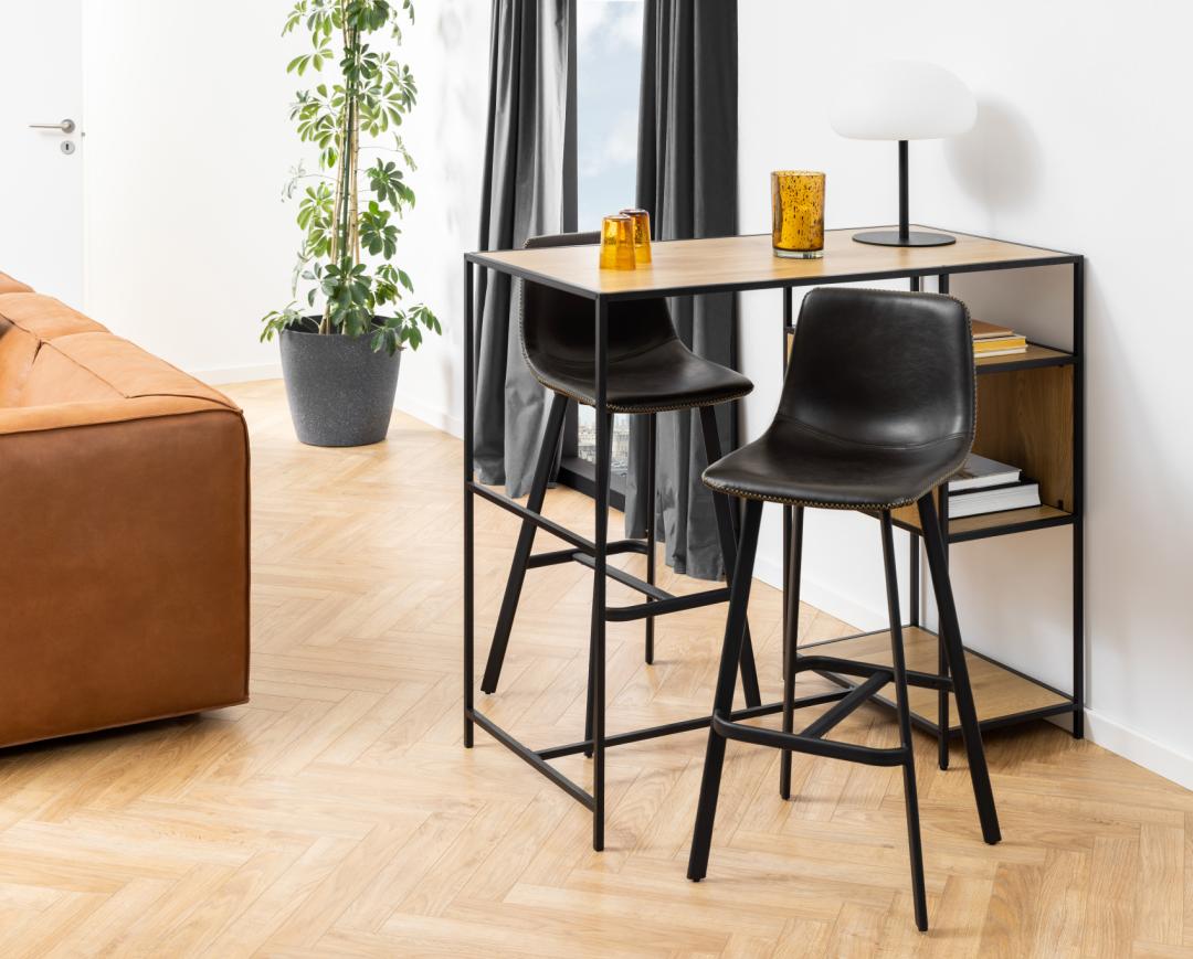 Barkruk Oregon 8211 Pu Vintage Zwart 8211 Metaal Minimale Bestelling 2 Stuks