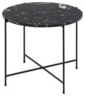 Bijzettafel Avila - Zwart gepolijst kunstmarmeren blad - Metaal
