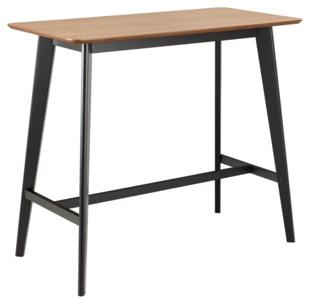 Bartafel Roxby 8211 Eikenfineer 8211 Zwart Rubberhout Onderstel