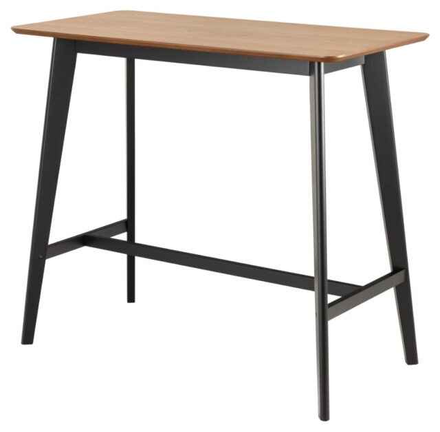 Bartafel Roxby 8211 Eikenfineer 8211 Zwart Rubberhout Onderstel