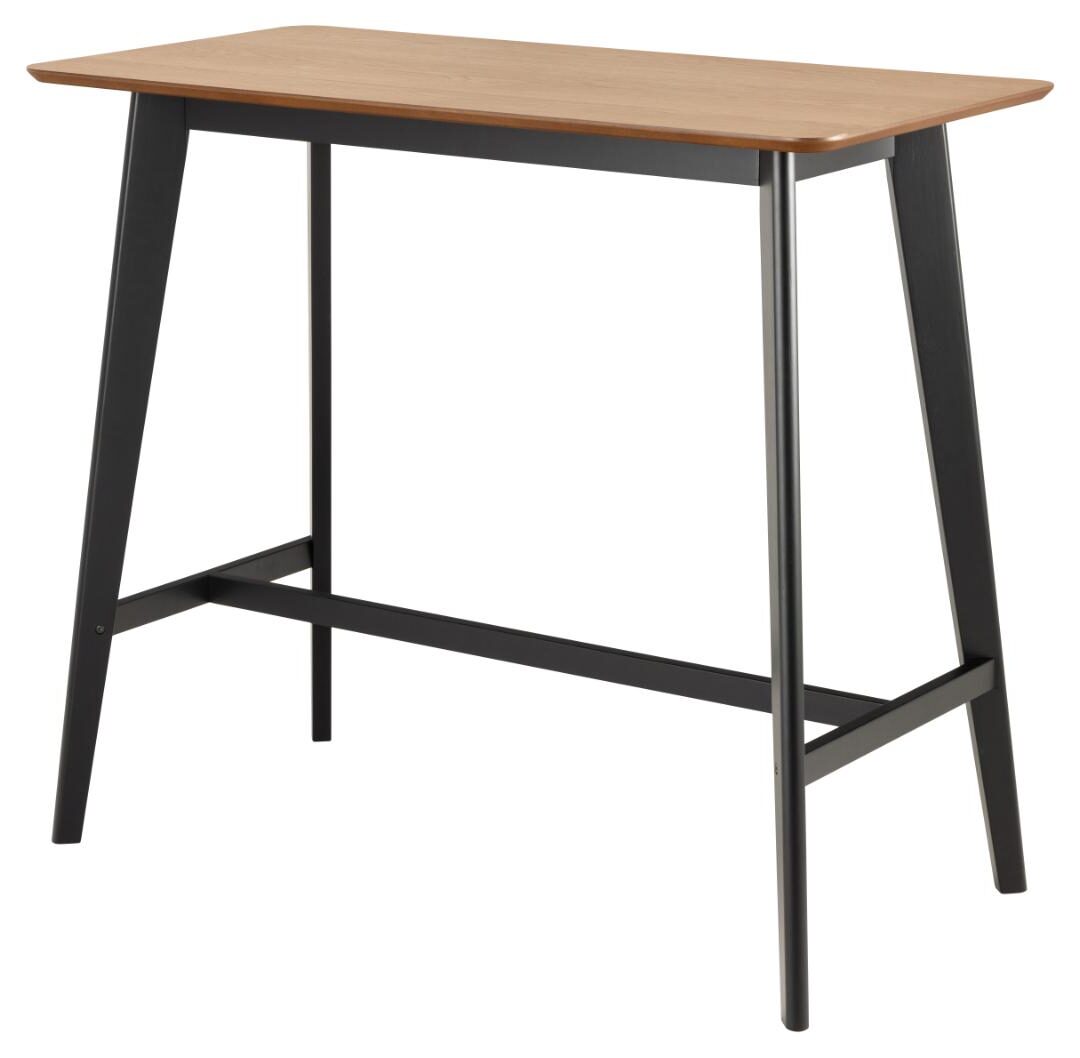 Bartafel Roxby 8211 Eikenfineer 8211 Zwart Rubberhout Onderstel