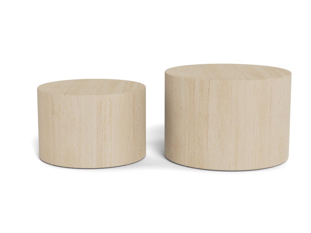 Salontafel Set Dobbelstenen 8211 Ruw Melamine Travertijn 8211 Set Van 2