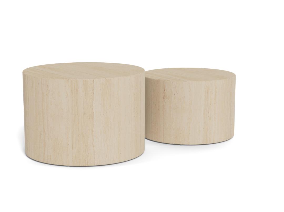 Salontafel Set Dobbelstenen 8211 Ruw Melamine Travertijn 8211 Set Van 2