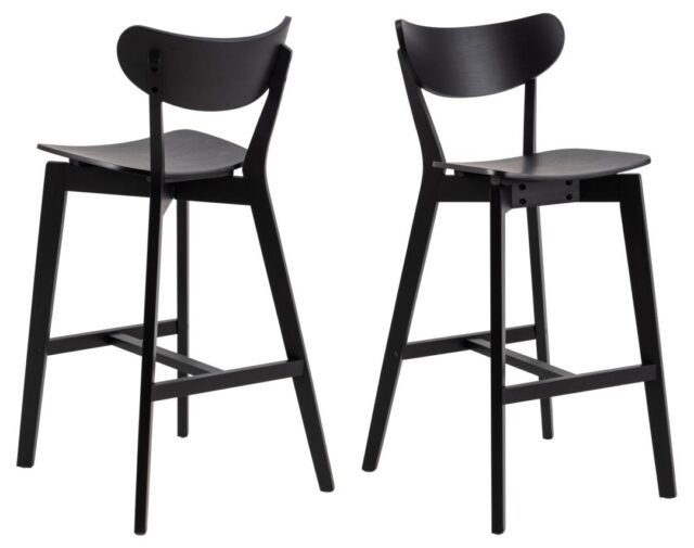 Barkruk Roxby 8211 Zwart Eiken Fineer Minimale Bestelling 2 Stuks