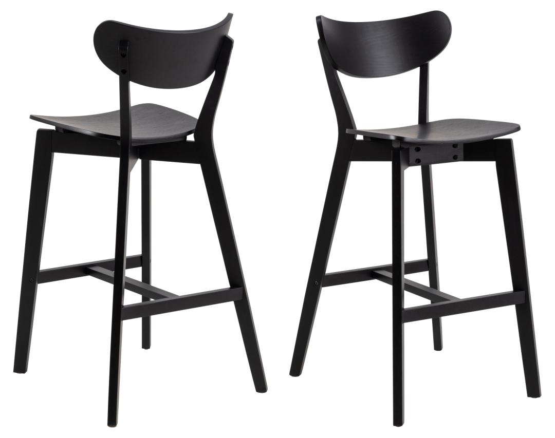 Barkruk Roxby 8211 Zwart Eiken Fineer Minimale Bestelling 2 Stuks