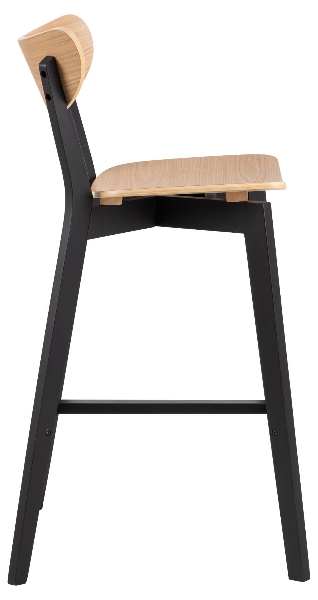 Barkruk Roxby 8211 Naturel Eiken Fineer 8211 Zwart Hout Minimale Bestelling 2 Stuks