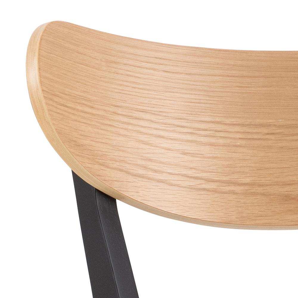 Barkruk Roxby 8211 Naturel Eiken Fineer 8211 Zwart Hout Minimale Bestelling 2 Stuks