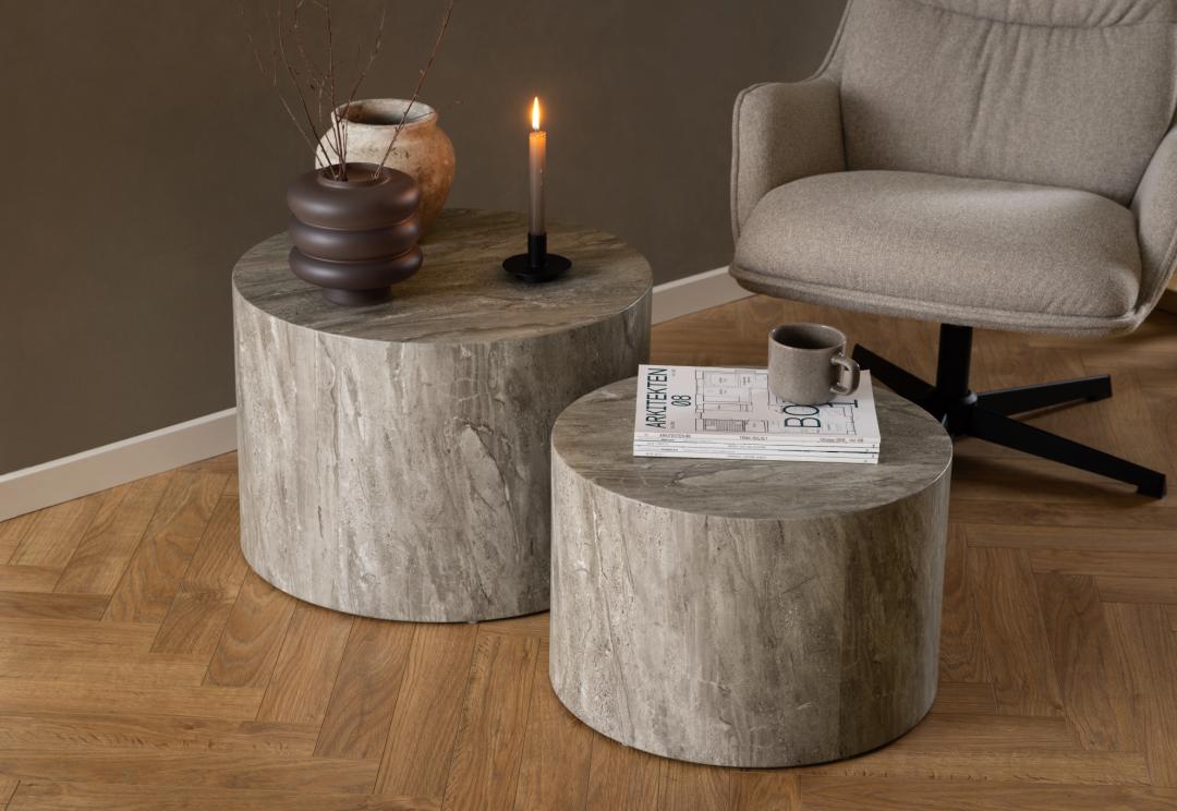 Salontafel Set Dobbelstenen 8211 Marmer Look