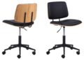 Bureaustoel Owen - PU zwart - Eikenhout