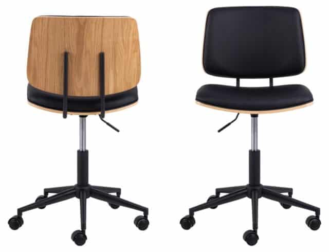 Bureaustoel Owen 8211 Pu Zwart 8211 Eikenhout