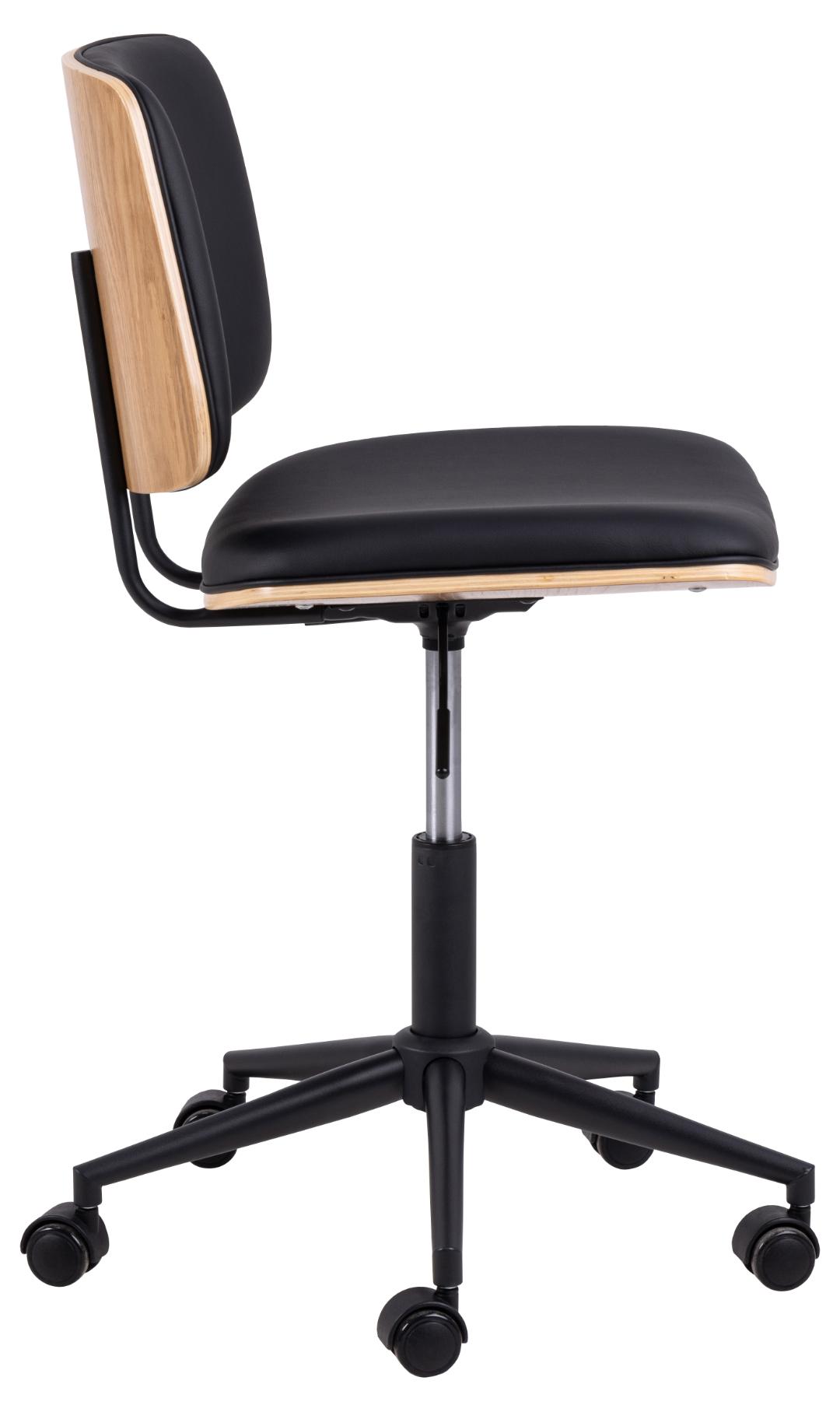 Bureaustoel Owen 8211 Pu Zwart 8211 Eikenhout