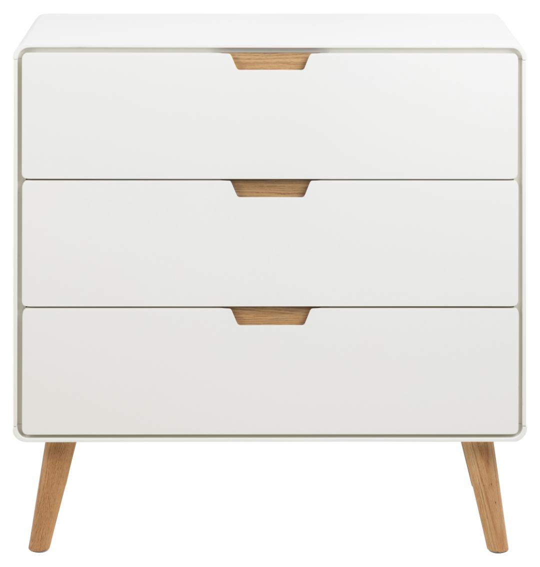 Ladekast Lowell 8211 Wit Mdf 8211 Eiken 8211 3 Laden