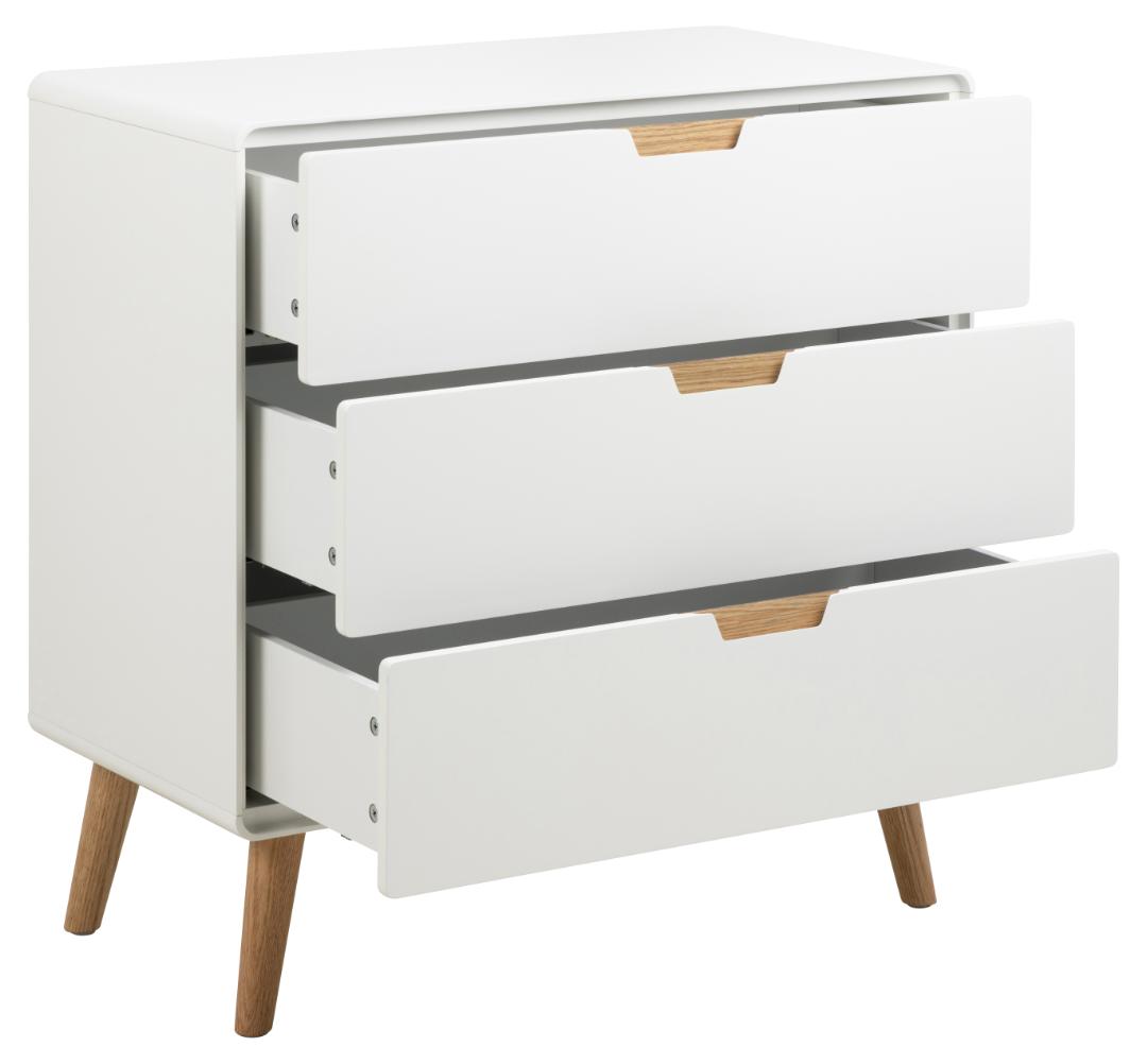 Ladekast Lowell 8211 Wit Mdf 8211 Eiken 8211 3 Laden
