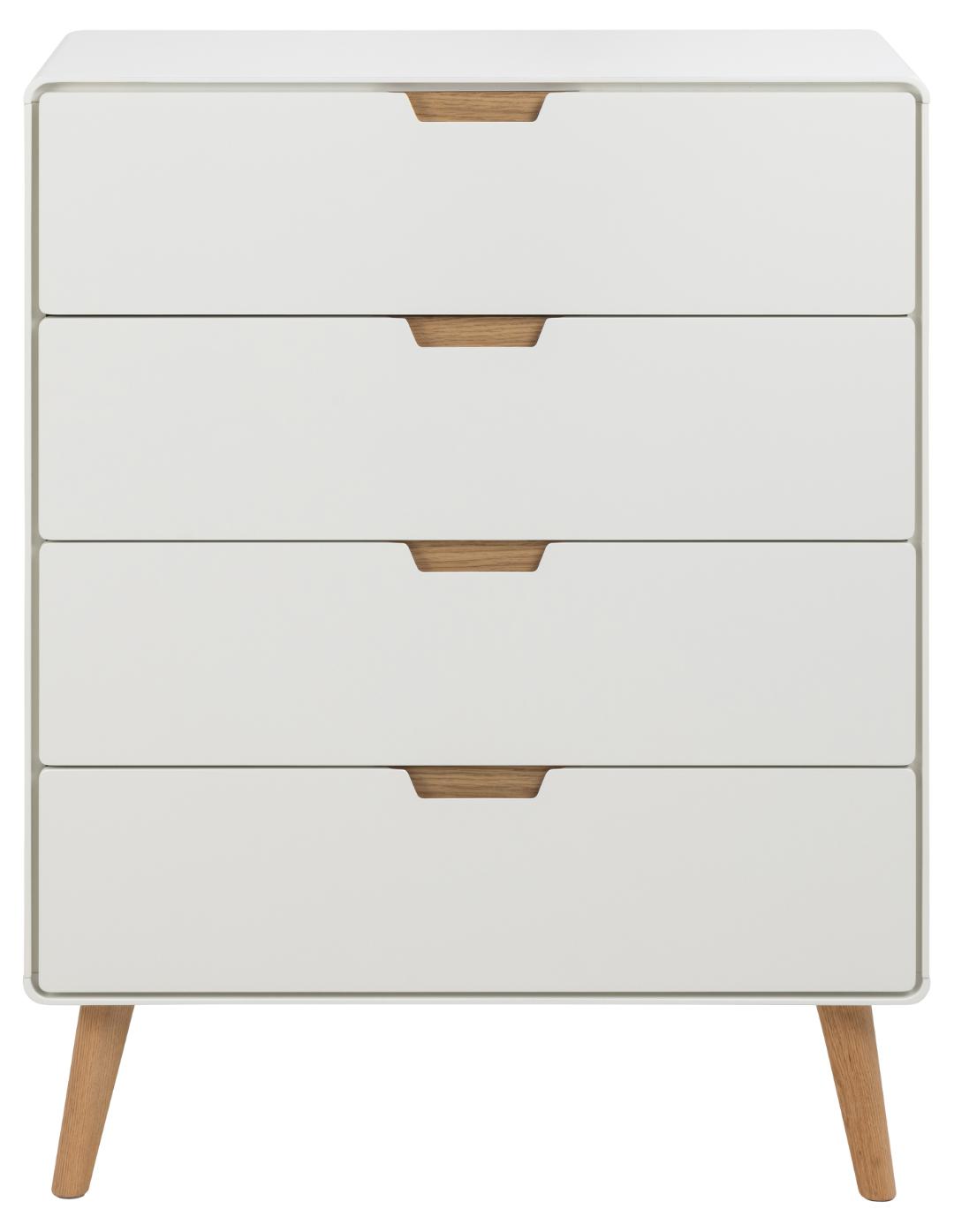 Ladekast Lowell 8211 Wit Mdf 8211 Eiken 8211 4 Laden Ladekast Lowell 8211 Wit Mdf 8211 Eiken 8211 4 Laden