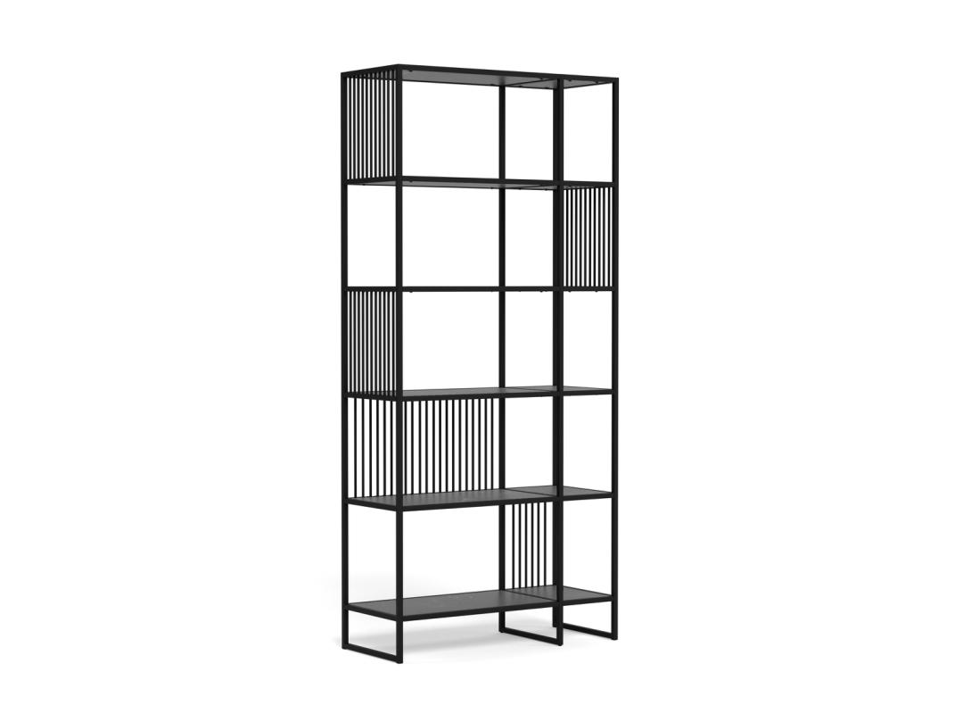 Boekenkast Strington 8211 Zwart Melamine 8211 Metaal Boekenkast Strington 8211 Zwart Melamine 8211 Metaal