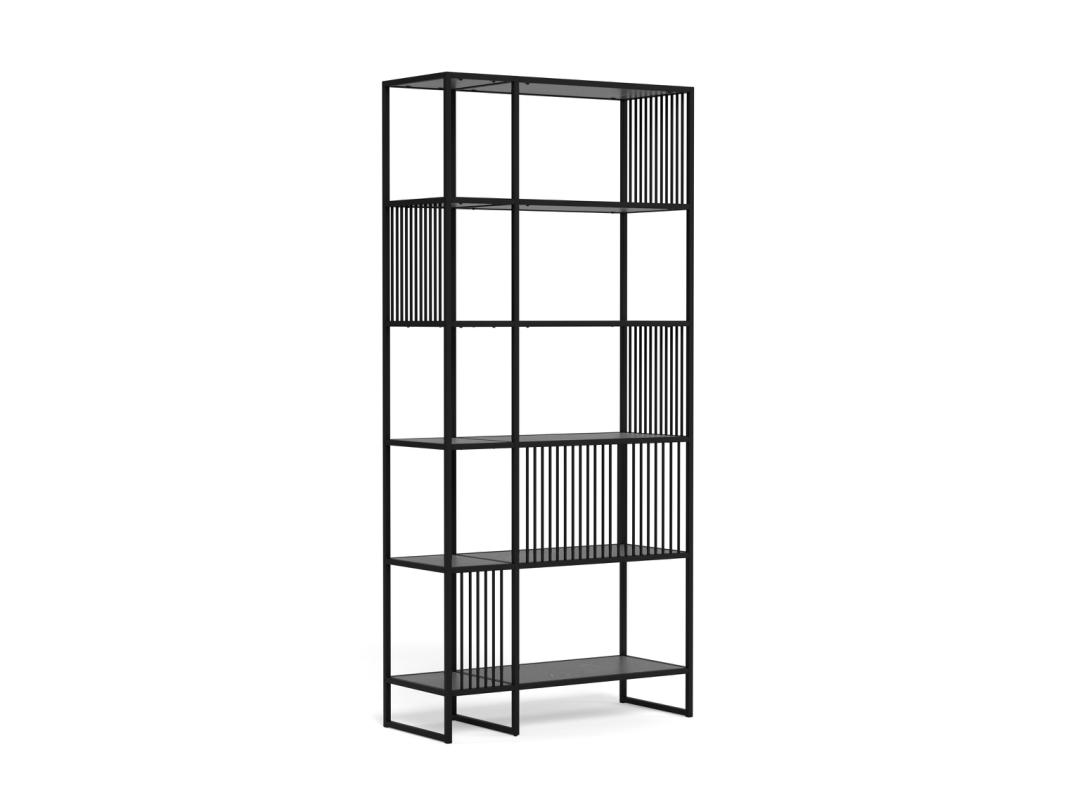 Boekenkast Strington 8211 Zwart Melamine 8211 Metaal Boekenkast Strington 8211 Zwart Melamine 8211 Metaal