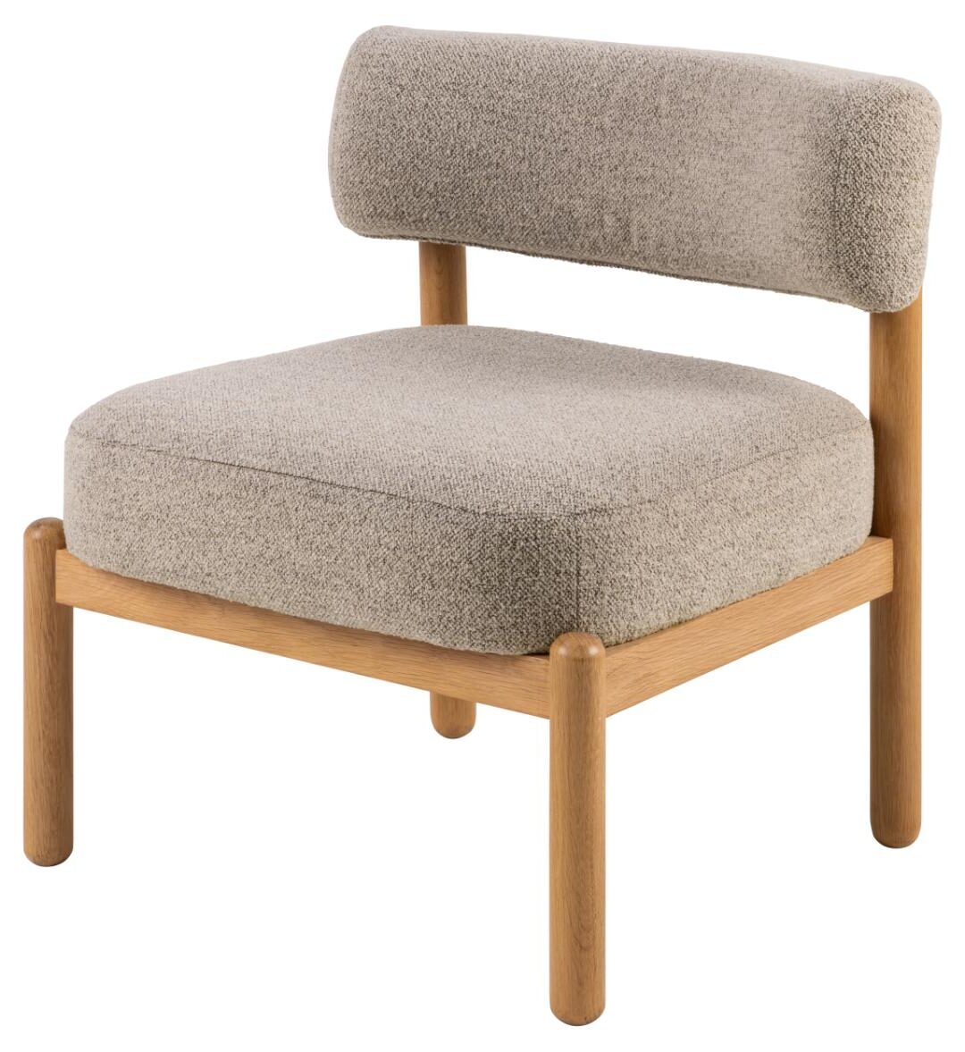 Loungestoel Burley 8211 Stof Monza Beige 8211 Eikenhout Loungestoel Burley 8211 Stof Monza Beige 8211 Eikenhout