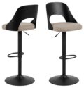 Barkruk Lucy - Stof zand - Eiken fineer - Metaal (minimale bestelling 2 stuks)