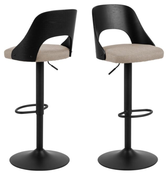 Barkruk Lucy 8211 Stof Zand 8211 Eiken Fineer 8211 Metaal Minimale Bestelling 2 Stuks