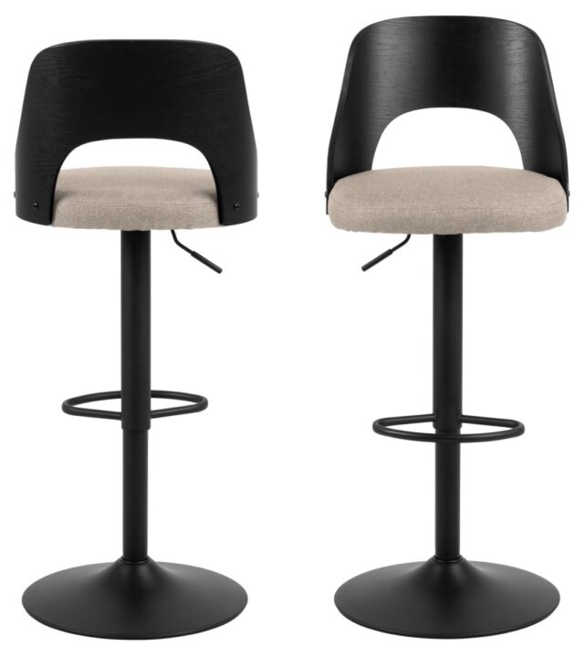 Barkruk Lucy 8211 Stof Zand 8211 Eiken Fineer 8211 Metaal Minimale Bestelling 2 Stuks