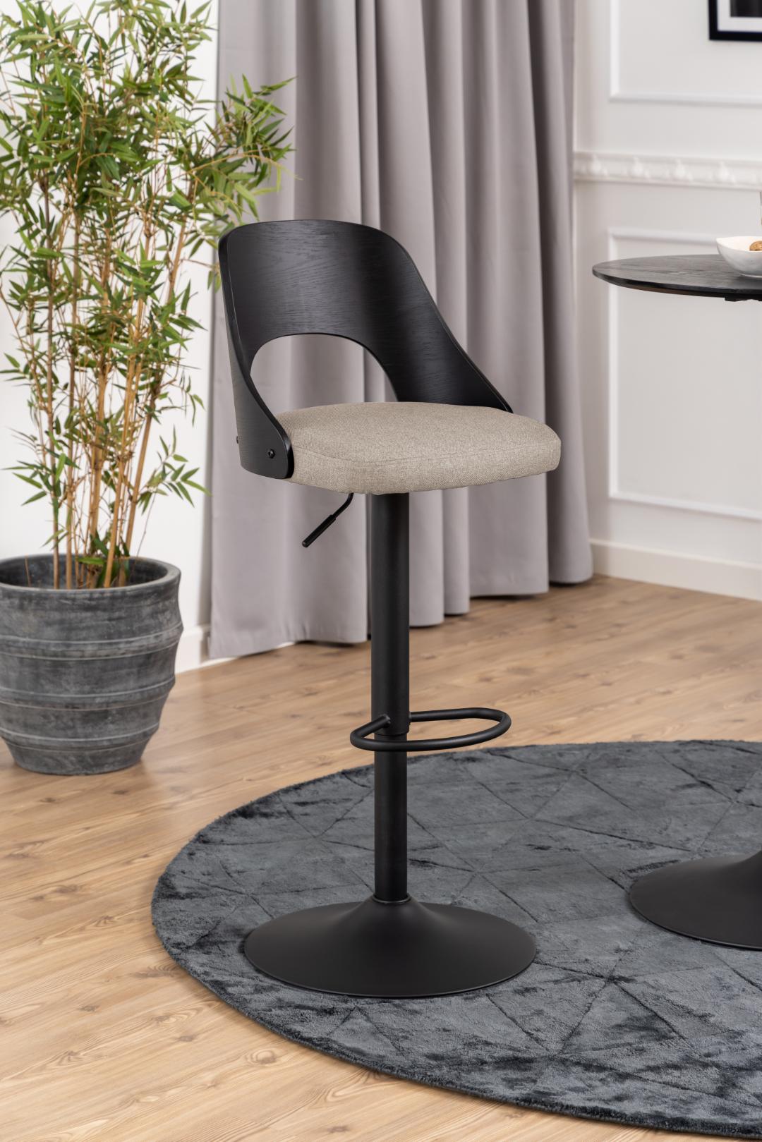 Barkruk Lucy 8211 Stof Zand 8211 Eiken Fineer 8211 Metaal Minimale Bestelling 2 Stuks