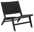 Loungestoel Carson - Zwart eikenhout - Gevlochten patroon