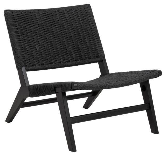 Loungestoel Carson 8211 Zwart Eikenhout 8211 Gevlochten Patroon