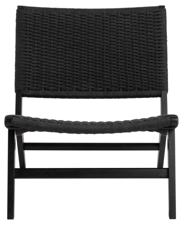 Loungestoel Carson 8211 Zwart Eikenhout 8211 Gevlochten Patroon