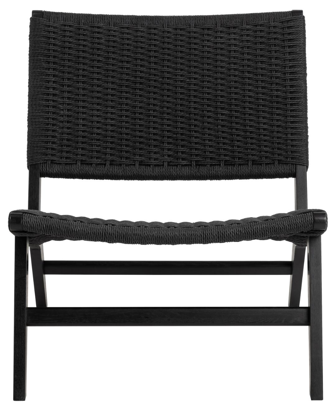 Loungestoel Carson 8211 Zwart Eikenhout 8211 Gevlochten Patroon