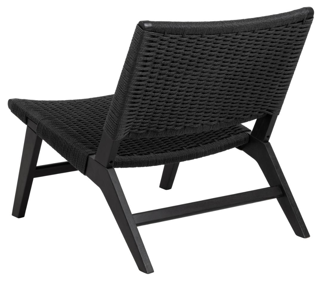Loungestoel Carson 8211 Zwart Eikenhout 8211 Gevlochten Patroon