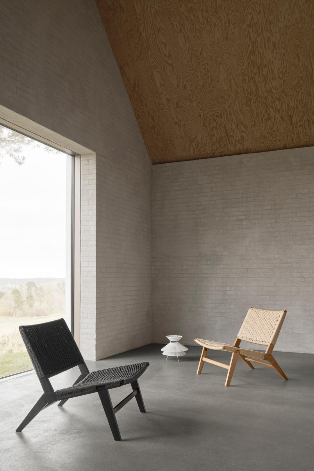Loungestoel Carson 8211 Zwart Eikenhout 8211 Gevlochten Patroon