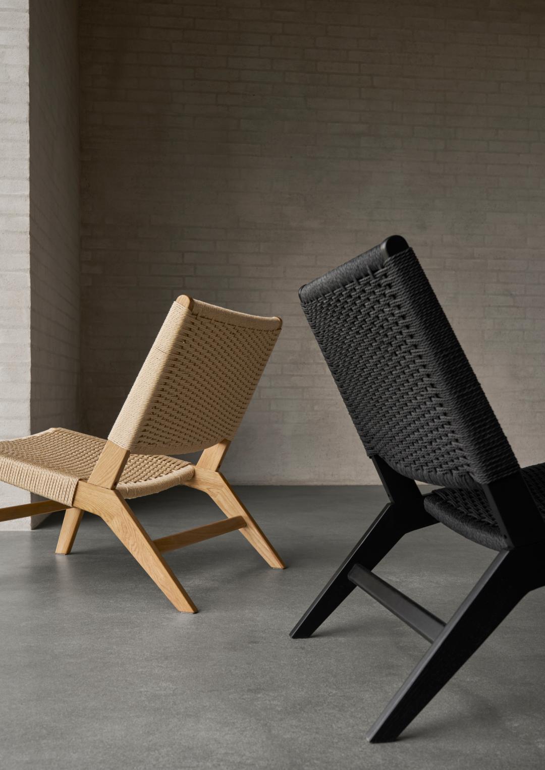 Loungestoel Carson 8211 Zwart Eikenhout 8211 Gevlochten Patroon