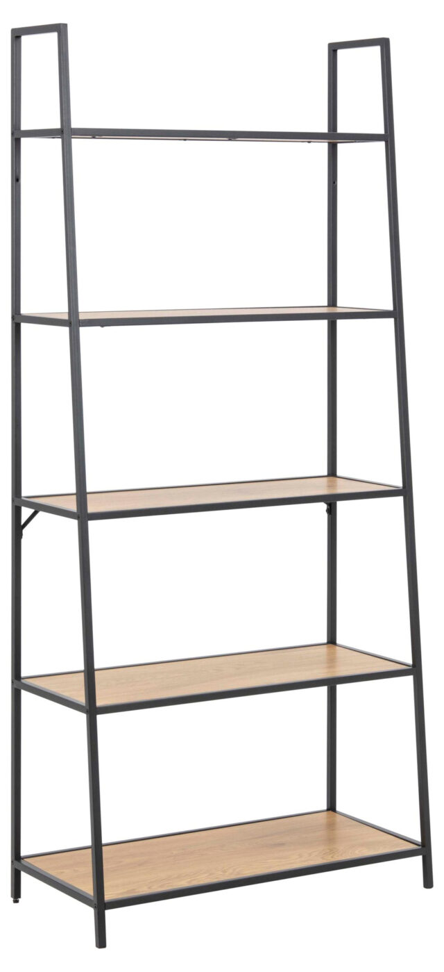 Boekenkast Seaford 8211 Zwart Metaal 8211 Eiken Melamine