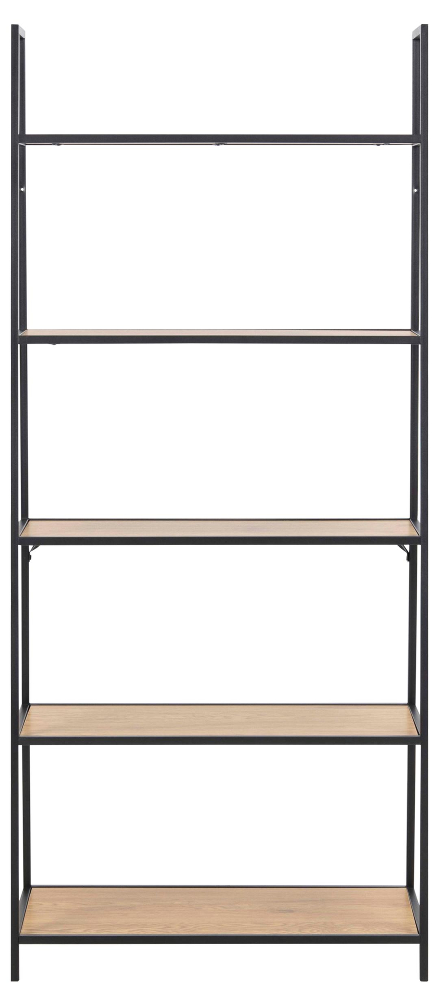 Boekenkast Seaford 8211 Zwart Metaal 8211 Eiken Melamine