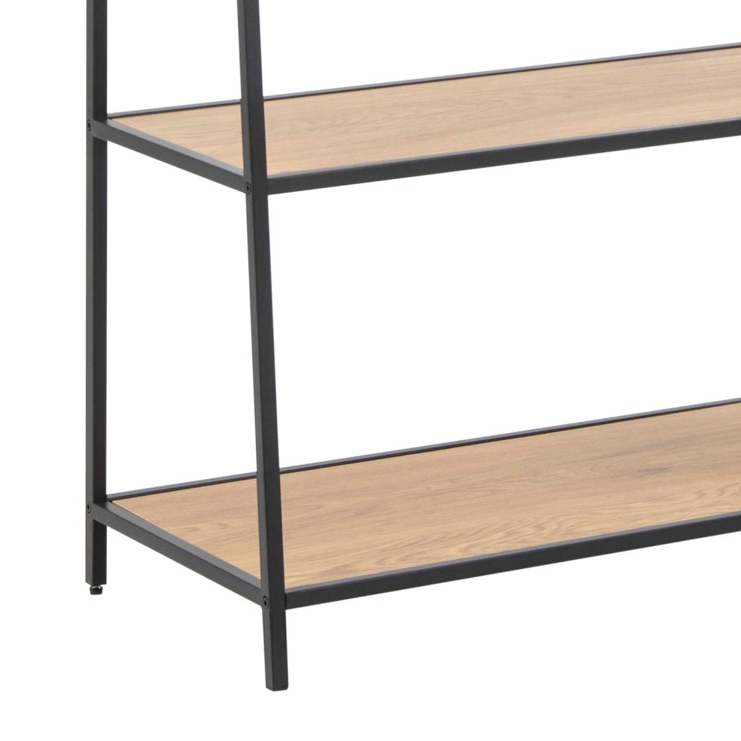 Boekenkast Seaford 8211 Zwart Metaal 8211 Eiken Melamine