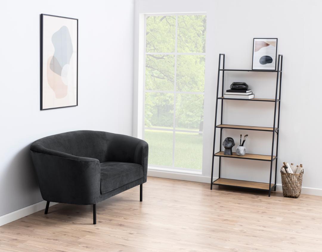 Boekenkast Seaford 8211 Zwart Metaal 8211 Eiken Melamine