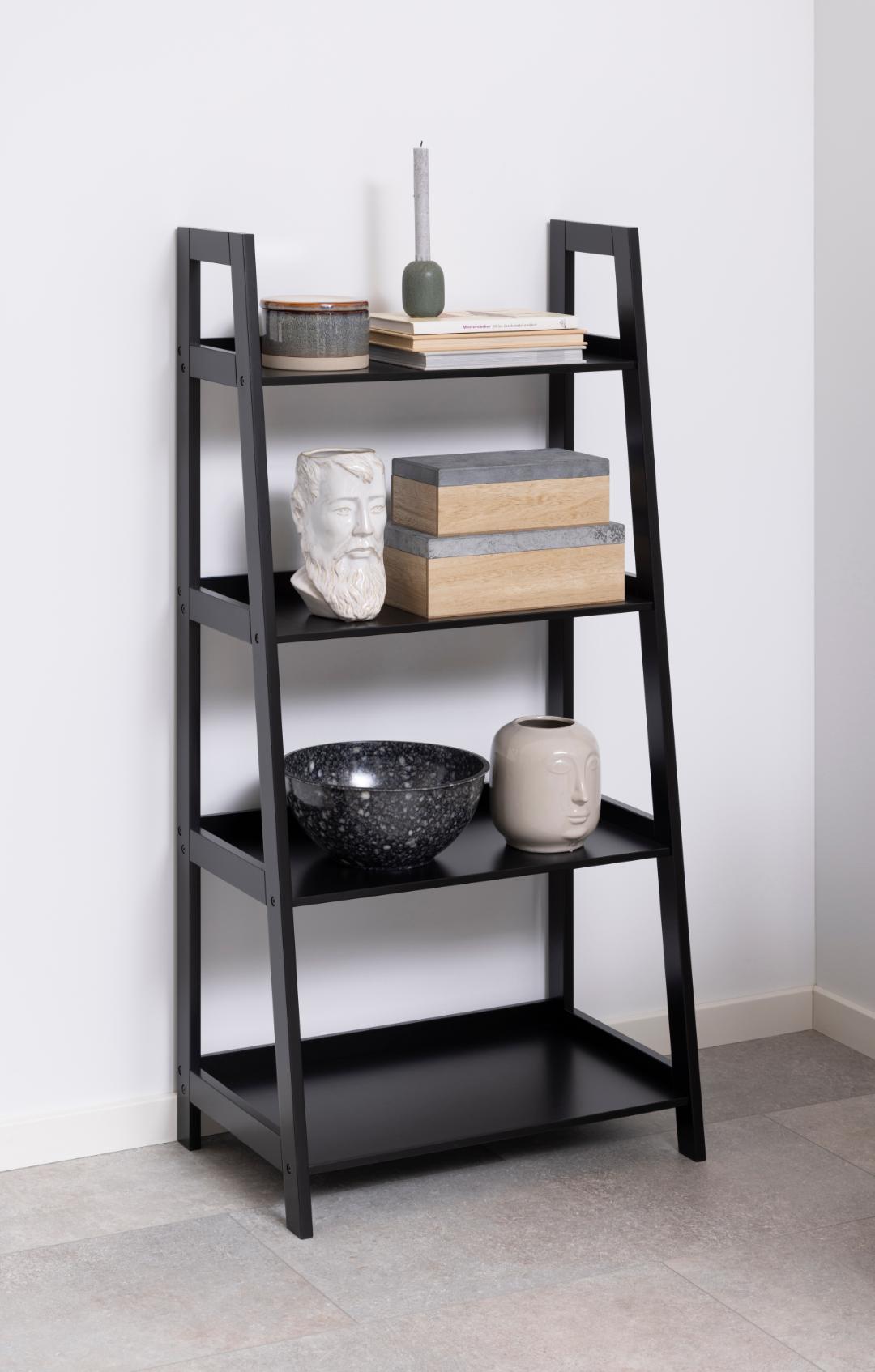 Boekenkast Wally 8211 Zwart Gelakt Mdf