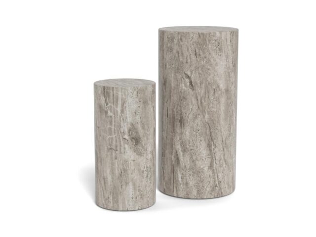 Zuil Dobbelsteen 8211 Grijs Marmer Melamine 8211 Set Van 2