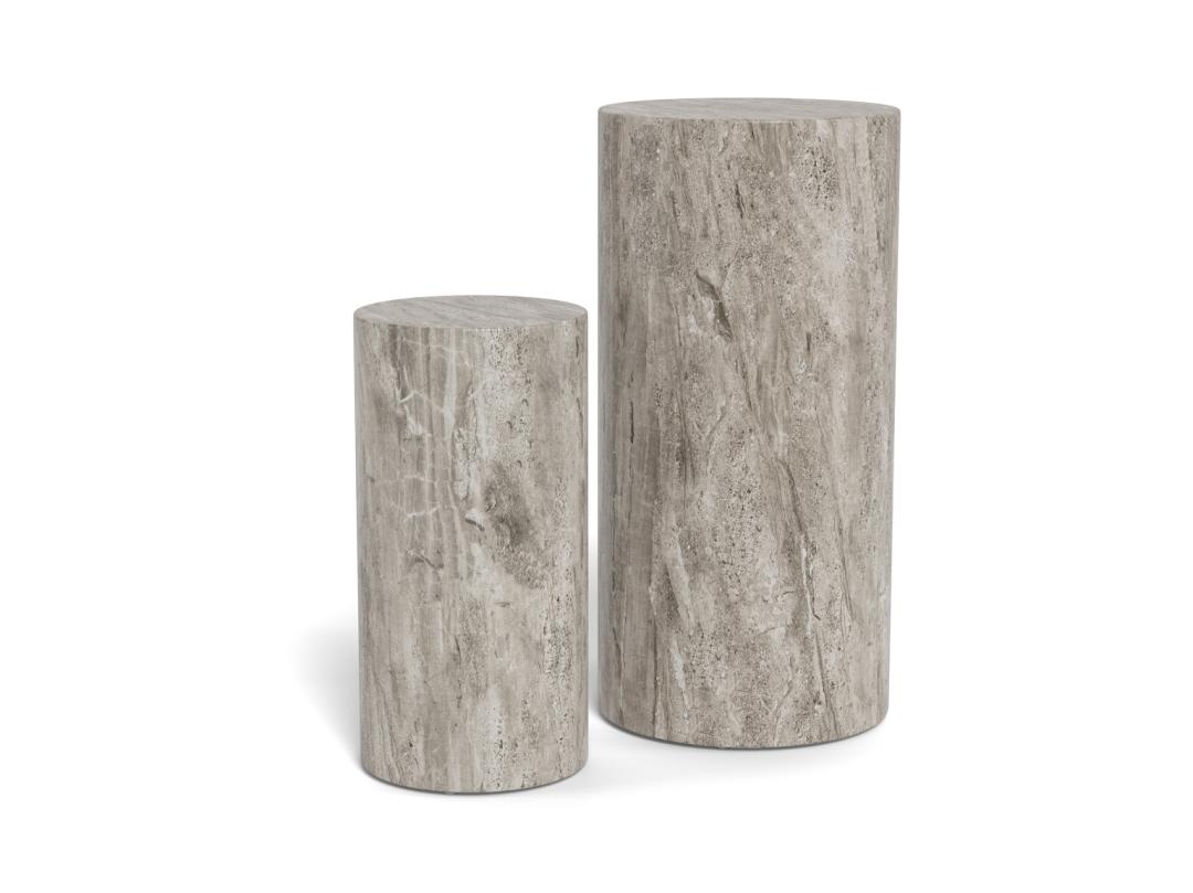 Zuil Dobbelsteen 8211 Grijs Marmer Melamine 8211 Set Van 2