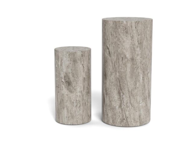 Zuil Dobbelsteen 8211 Grijs Marmer Melamine 8211 Set Van 2