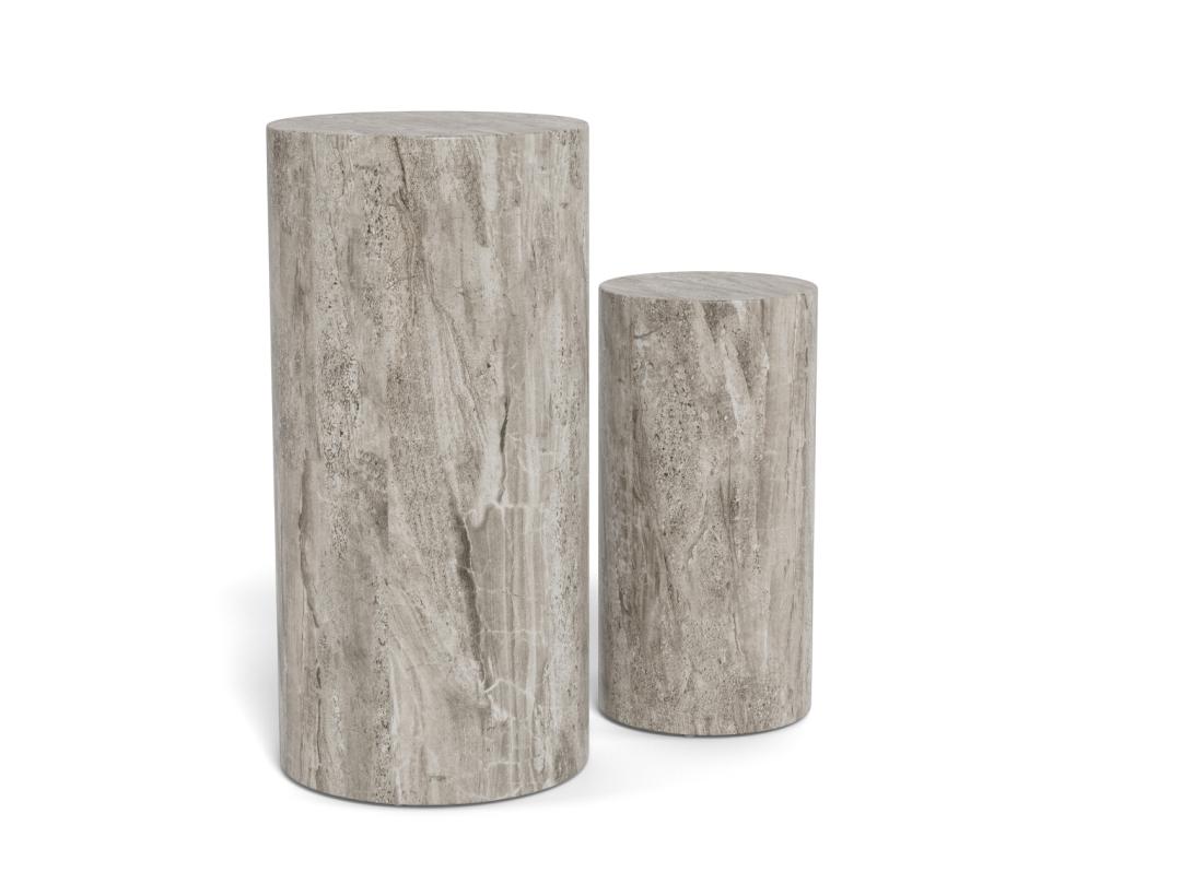 Zuil Dobbelsteen 8211 Grijs Marmer Melamine 8211 Set Van 2