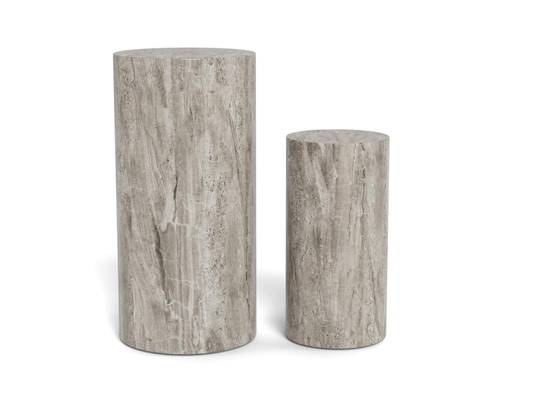 Zuil Dobbelsteen 8211 Grijs Marmer Melamine 8211 Set Van 2