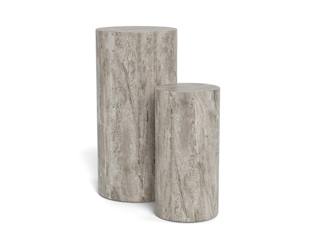 Zuil Dobbelsteen 8211 Grijs Marmer Melamine 8211 Set Van 2