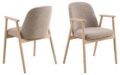 Eetkamerstoel Leo - Stof Monza beige - Wit geolied eikenhout (minimale bestelling 2 stuks)