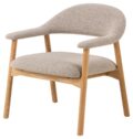 Loungestoel Addi - Stof Monza beige - Geolied eikenhout