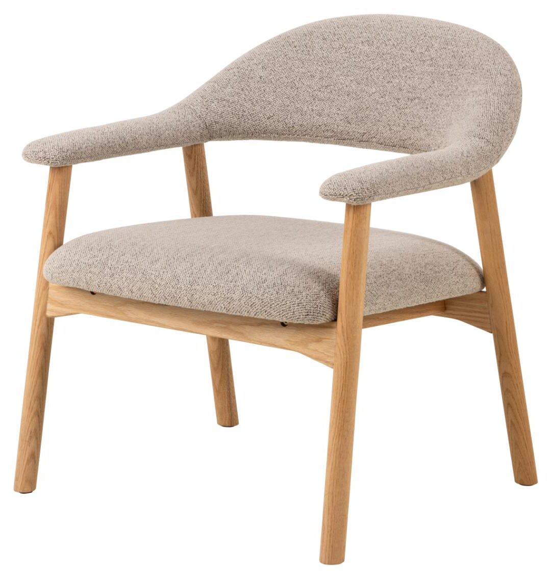 Loungestoel Addi 8211 Stof Monza Beige 8211 Geolied Eikenhout Loungestoel Addi 8211 Stof Monza Beige 8211 Geolied Eikenhout