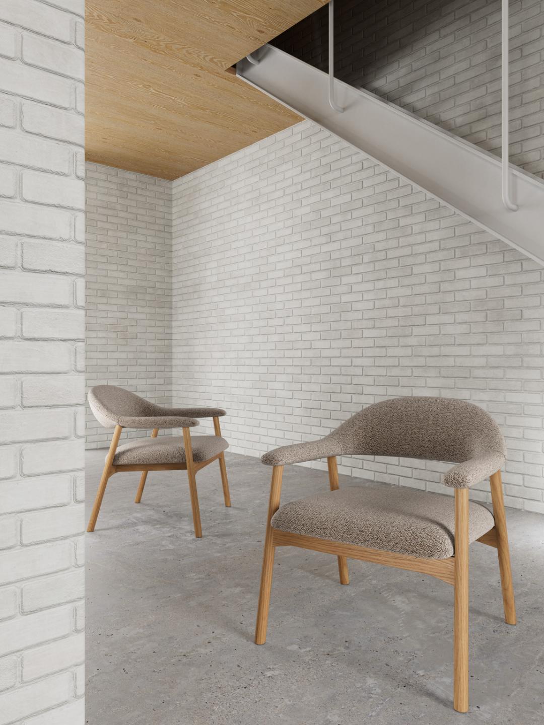 Loungestoel Addi 8211 Stof Monza Beige 8211 Geolied Eikenhout Loungestoel Addi 8211 Stof Monza Beige 8211 Geolied Eikenhout